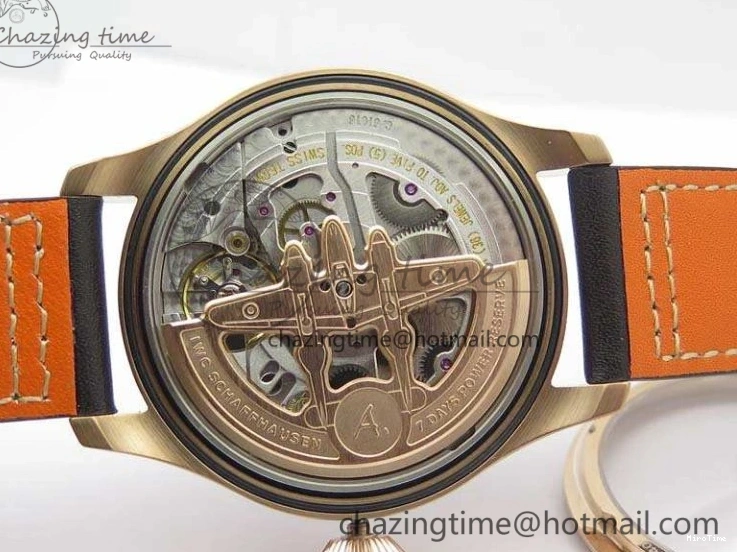 MIROTIME 0202 Popular Big Pilot Real PR IW502706 RG YLF 1:1 Best Edition Brown Dial On Calfskin Strap A 7223